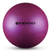 Мяч для художественной гимнастики Indigo IN118-VI, диам. 19 см, ПВХ, фиолет. металлик с блестками