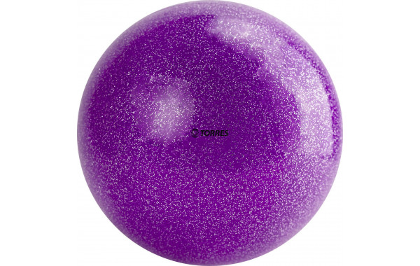 Мяч для художественной гимнастики d19см Torres ПВХ AGP-19-07 фиолетовый с блестками 600_380