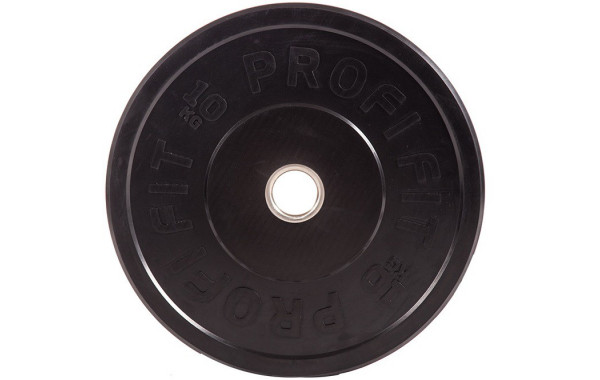 Диск для штанги Profi-Fit каучуковый, черный, d51 10кг 600_380