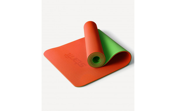 Коврик для йоги и фитнеса, TPE, 183x61x0,4см Star Fit FM-201 оранжевый\зеленый 600_380