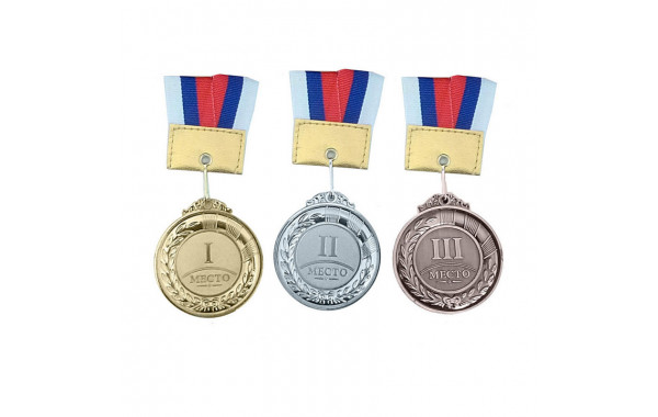 Медаль Sportex 3 место римскими цифрами (d-6 см, лента в комплекте) F11737 600_380