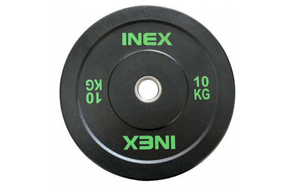 Бампированный диск 10кг Inex Hi-Temp TF-P4001-10 черный-зеленый 600_380