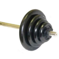 Штанга тренировочная MB Barbell 75,5 кг (МВ) чёрная