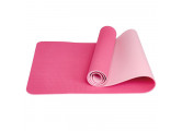 Коврик для йоги 183x61x0,6 см Sportex ТПЕ E33585 розовый\светло розовый