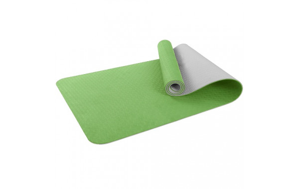 Коврик для фитнеса и йоги Larsen TPE двухцветный зелен/серый 183х61х0,6см 600_380