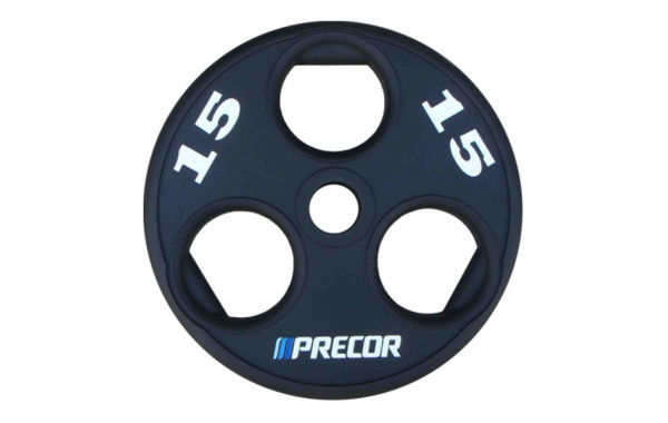 Олимпийский диск в уретане Precor FM\UPP-15KG\BK-LZ-00 15 кг, черный с лазерной гравировкой 600_380