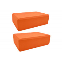 Набор йога блоков полумягких 2 штуки 223х150х76мм, ЭВА (E42942) Sportex BE300-9 оранжевый