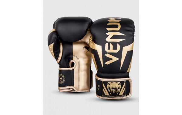 Перчатки Venum Elite 1392-126-10oz черный\золотой 600_380