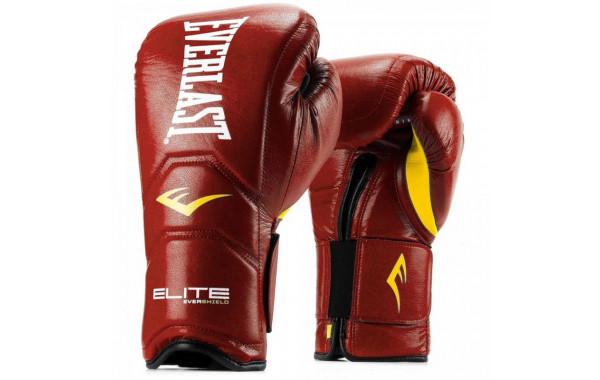 Боксерские перчатки на липучке Everlast Elite Pro 16 oz красный P00000680 600_380