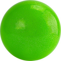 Мяч для художественной гимнастики однотонный AGP-19-05, диам. 19 см, ПВХ, зеленый с блестками