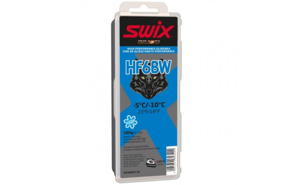 Парафин высокофтористый Swix HF6BWX Black (-5°С -10°С) 180 г. 600_380