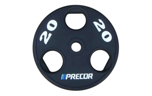 Олимпийский диск в уретане Precor FM\UPP-20KG\BK-LZ-00 20 кг, черный с лазерной гравировкой 600_380