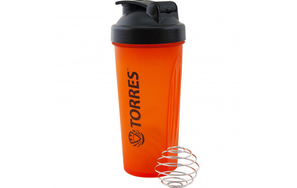 Шейкер спортивный Torres 600мл, пластик S01-600-02 черная крышка с колпачком, ярко-оранжевый 600_380