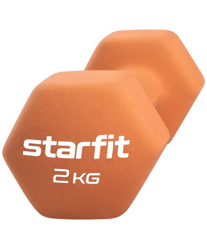Гантель неопреновая Core 2 кг Star Fit DB-201 оранжевый пастель 665_800