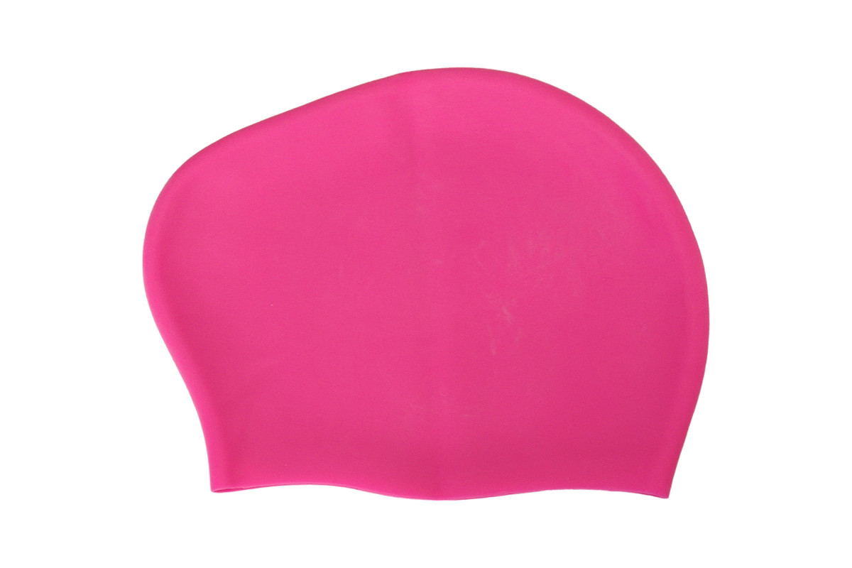 Шапочка для плавания Sportex Big Hair, силиконовая, взрослая, для длинных волос E42811 розовый неон 1200_800