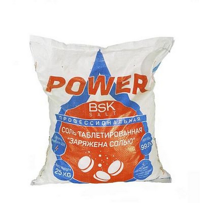 Соль таблетированная 25 кг BSK POWER PROFESSIONAL NaCL 99,95 % 00024758 800_800