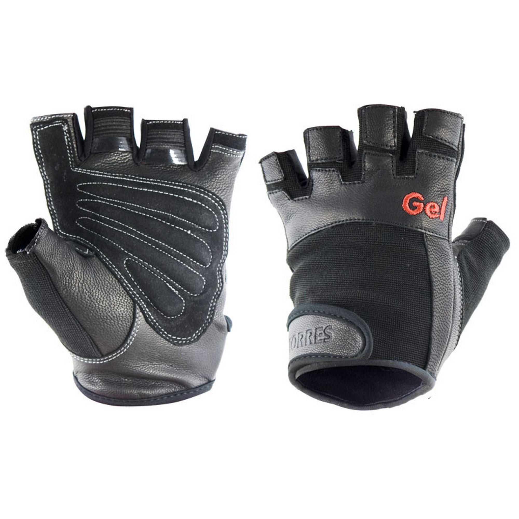 Перчатки для занятий спортом Torres нейлон, нат.кожа и замша, подбивка гель PL6049 черный 2000_2000