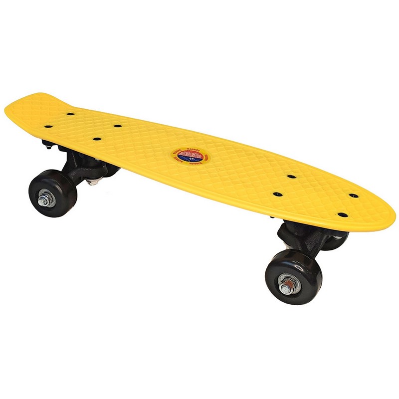Скейтборд пластиковый 41x12cm Sportex E33082 желтый (SK400) 800_800