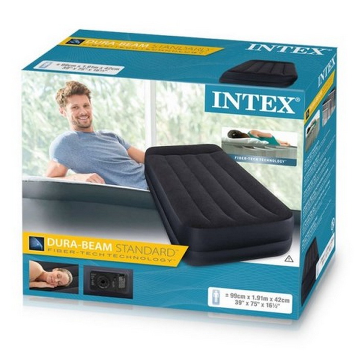 Надувная кровать Intex Twin Pillow Rest Raised Airbed With Fiber-Tech Bip 191х99х42 700_700
