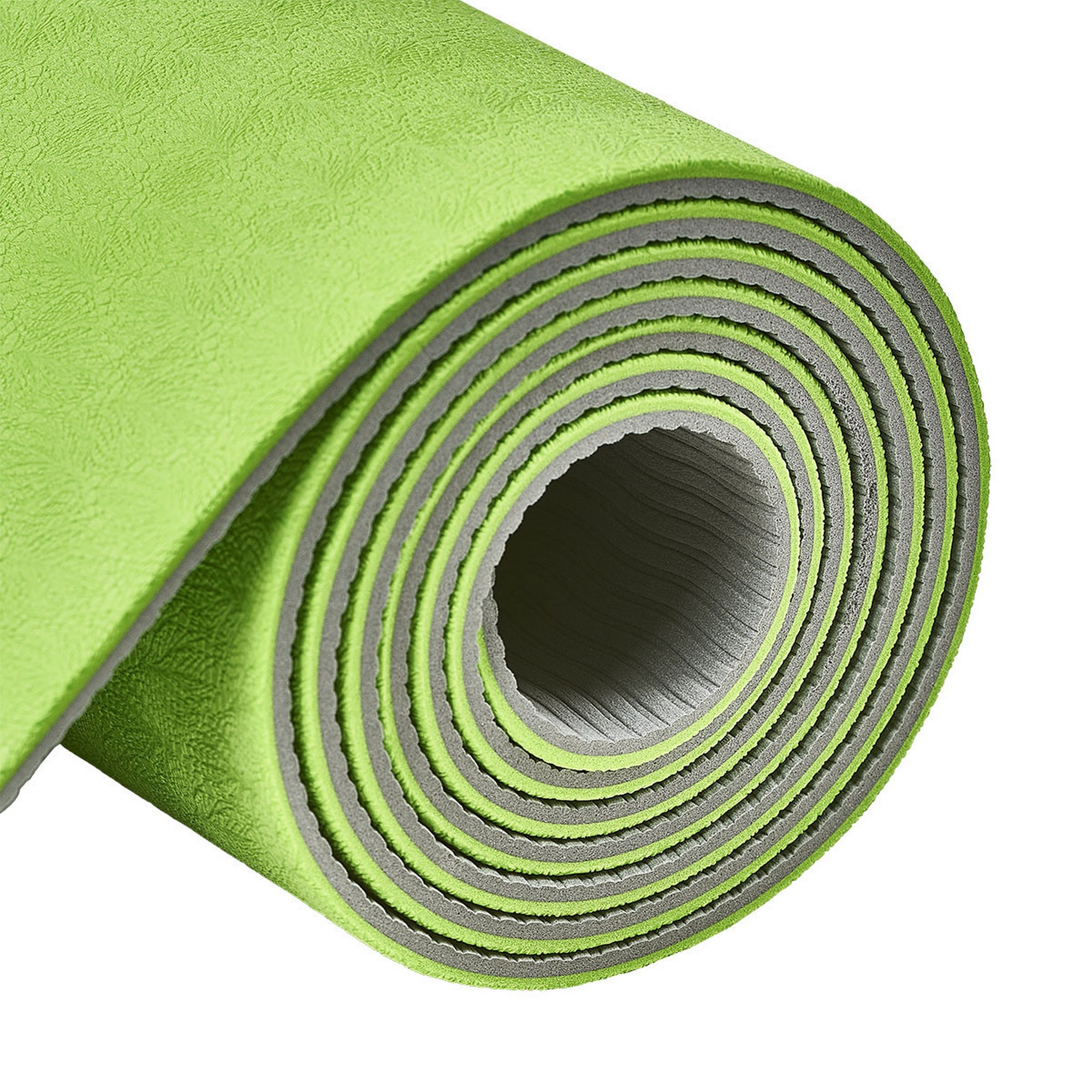 Коврик для йоги Torres Comfort 4 TPE 4 мм, нескользящее покрытие YL10074 зелено-серый 2000_2000