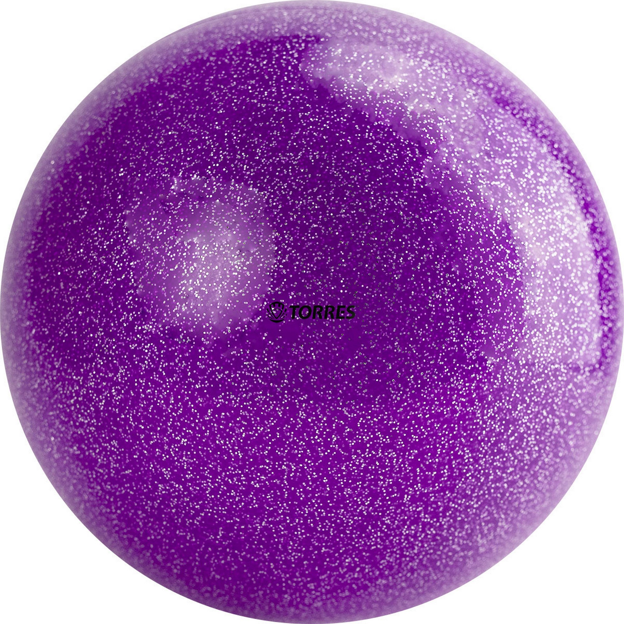 Мяч для художественной гимнастики d19см Torres ПВХ AGP-19-07 фиолетовый с блестками 2000_2000