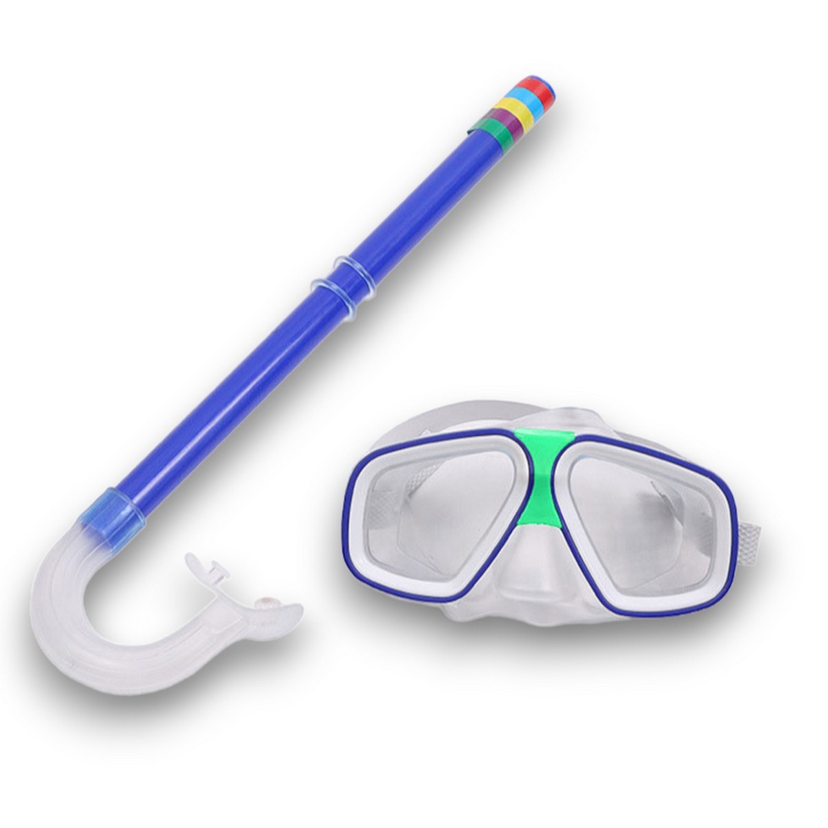 Набор для плавания детский Sportex маска+трубка (ПВХ) E41237-1 синий 1200_1200