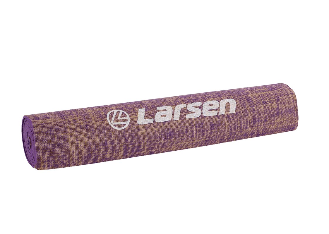 Коврик для фитнеса и йоги Larsen джутовый фиолетовый р183х61х0,5см 1124_800