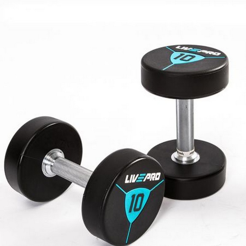 Гантели в уретане 48 кг Live Pro Premium Urethane Dumbbells LP8000-48 800_800