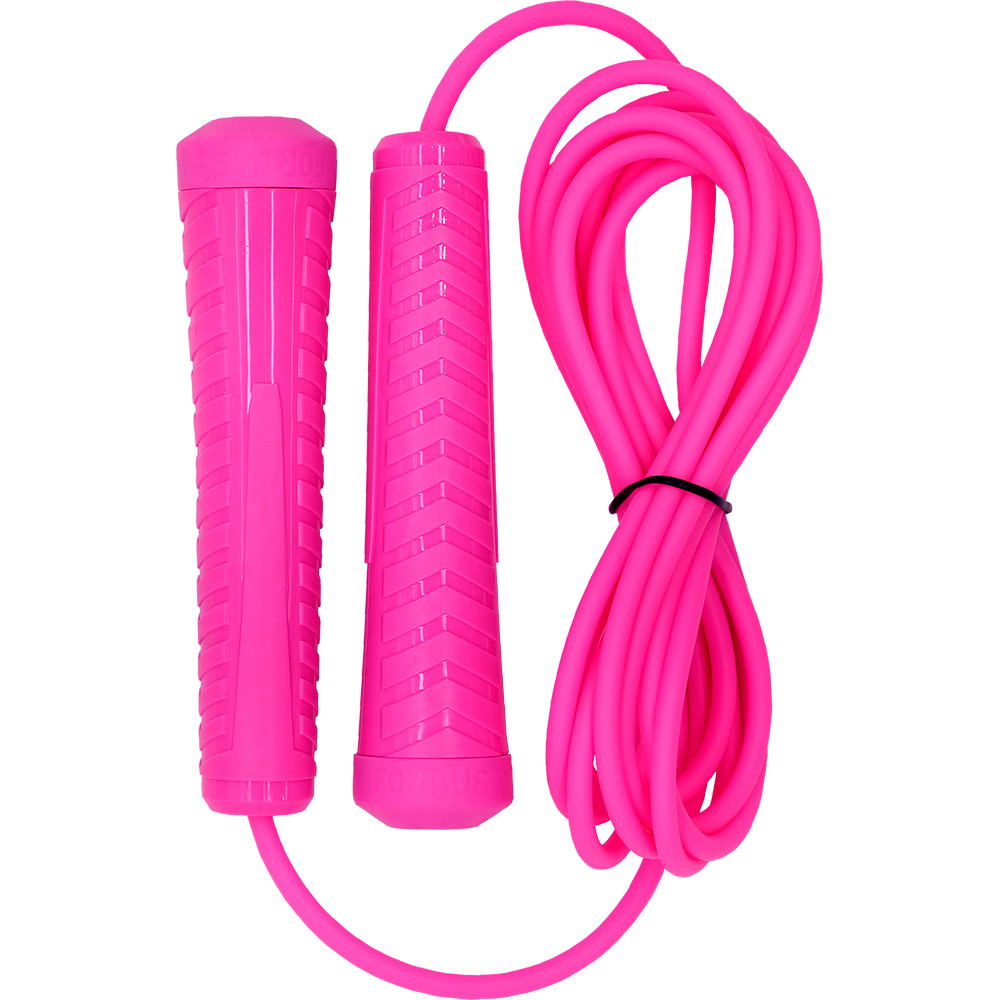 Скакалка Fortius Neon шнур 3 м в пакете (розовая) 1000_1000