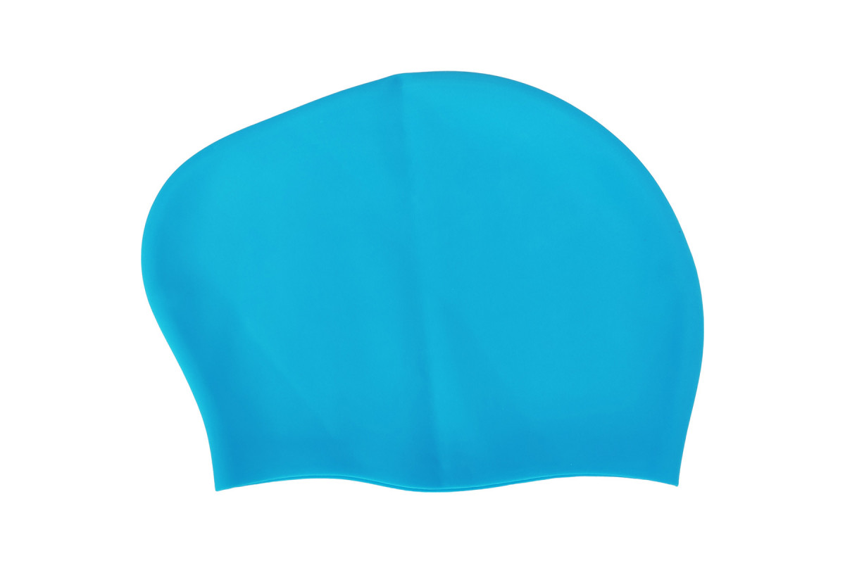 Шапочка для плавания Sportex Big Hair, силиконовая, взрослая, для длинных волос E42808 голубой 1200_800
