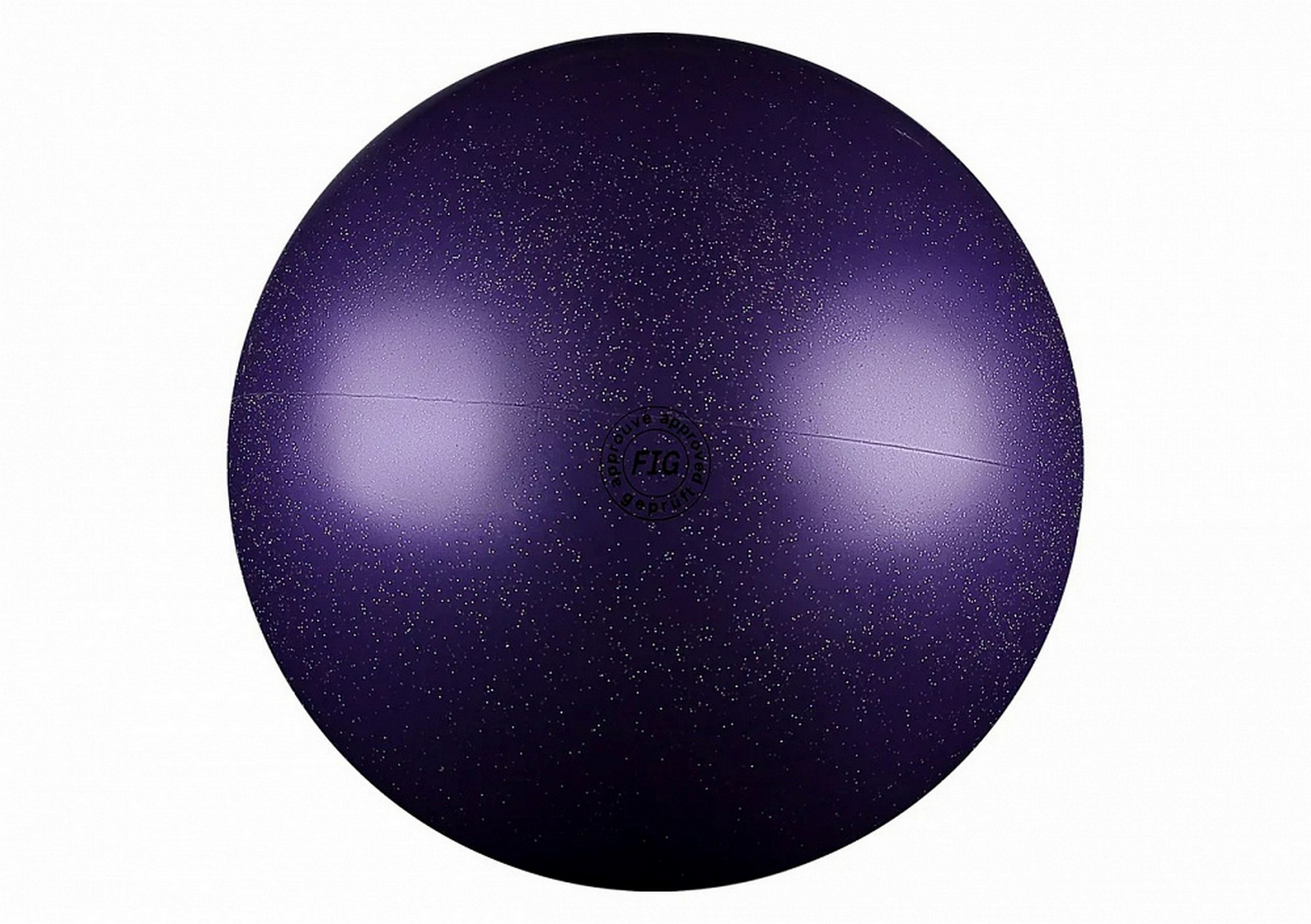 Мяч для художественной гимнастики d19см Alpha Caprice Нужный спорт FIG, металлик с блестками AB2801В фиолетовый 2000_1410