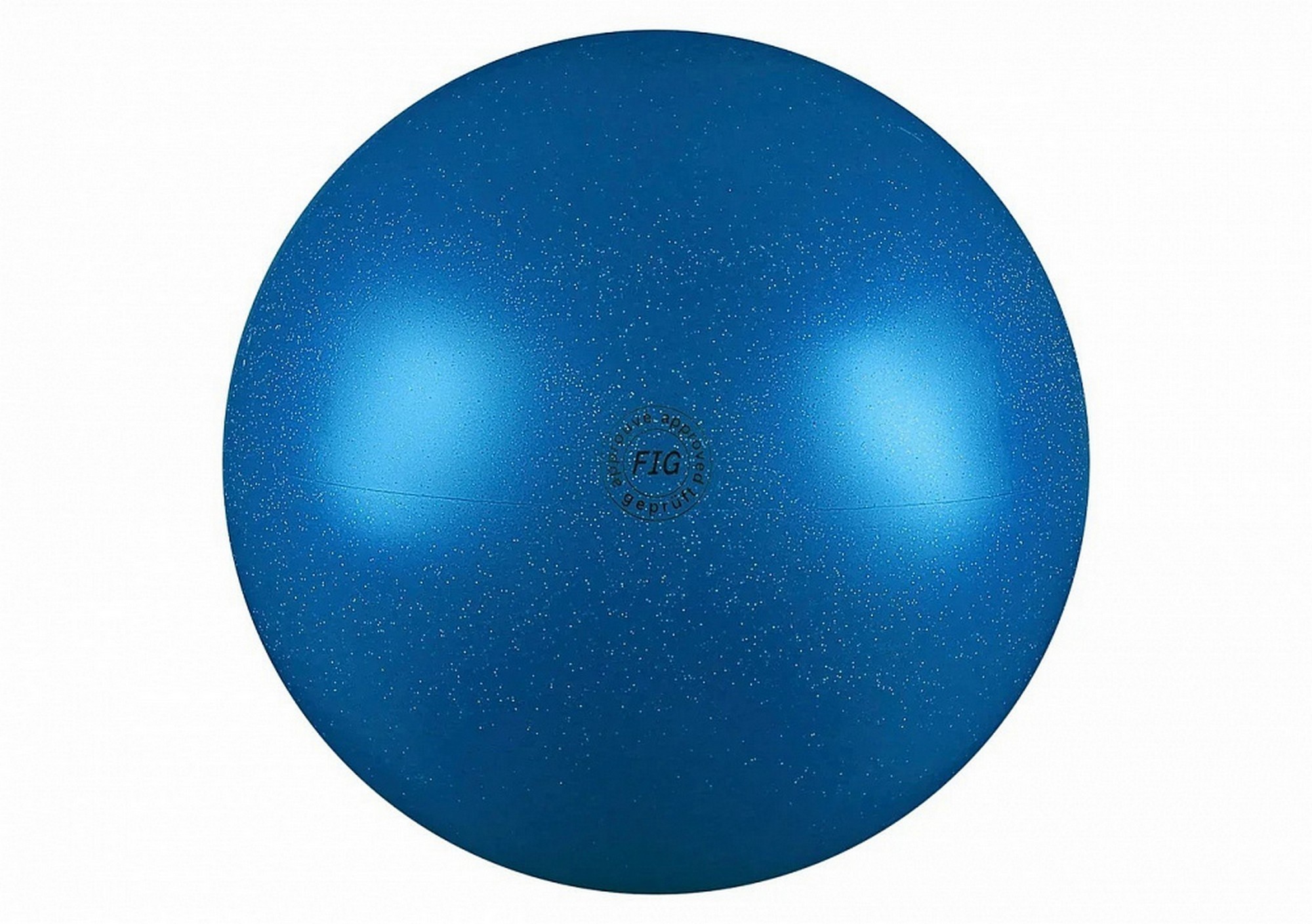 Мяч для художественной гимнастики d19см Alpha Caprice Нужный спорт FIG, металлик с блестками AB2801В синий 2000_1410