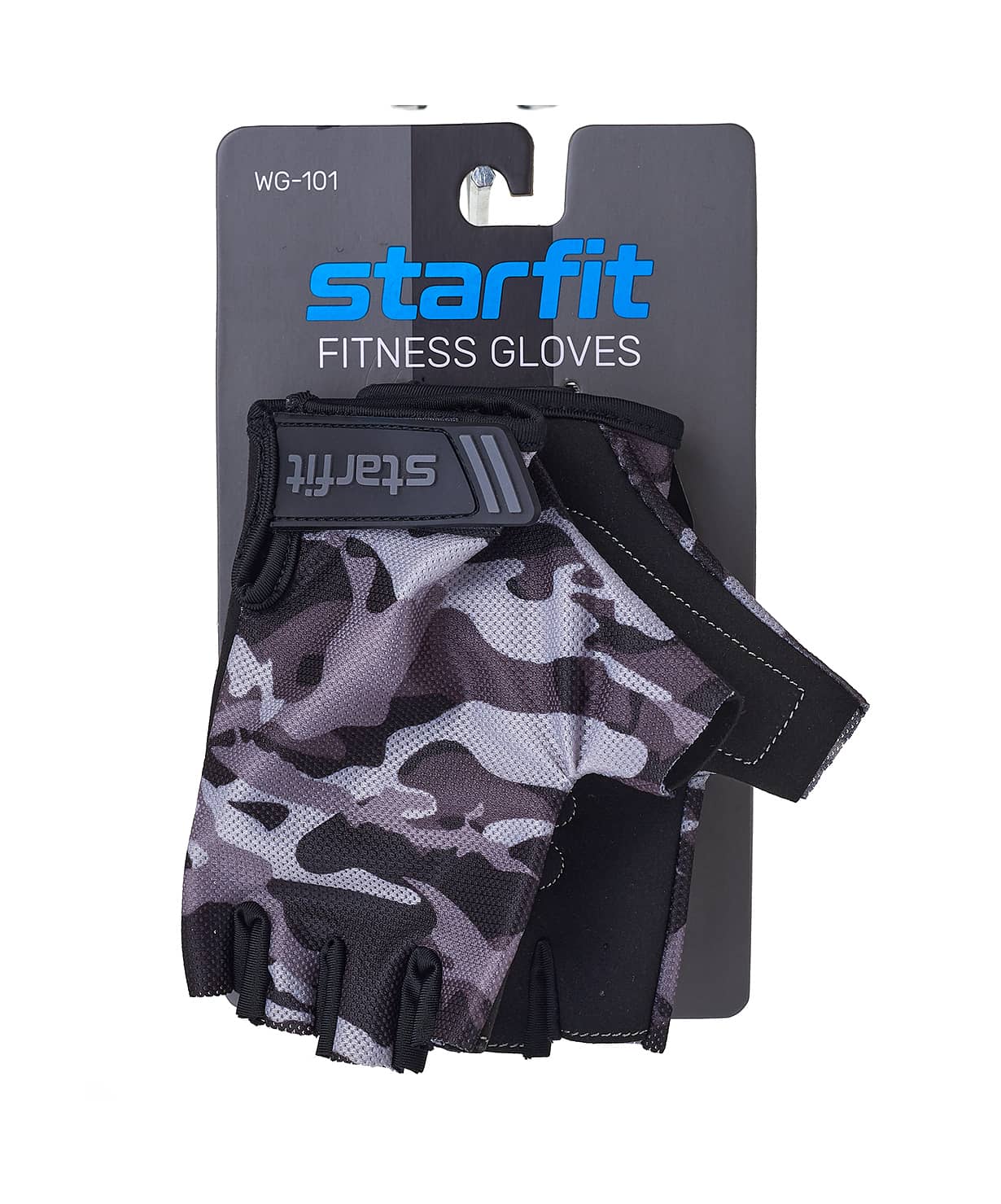 Перчатки для фитнеса Star Fit WG-101, серый камуфляж 1230_1479