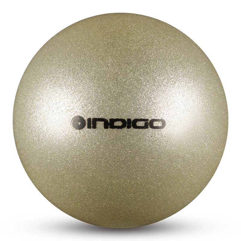 Мяч для художественной гимнастики Indigo металлик 400 г IN118 19 см с блестками оранжевый 800_800