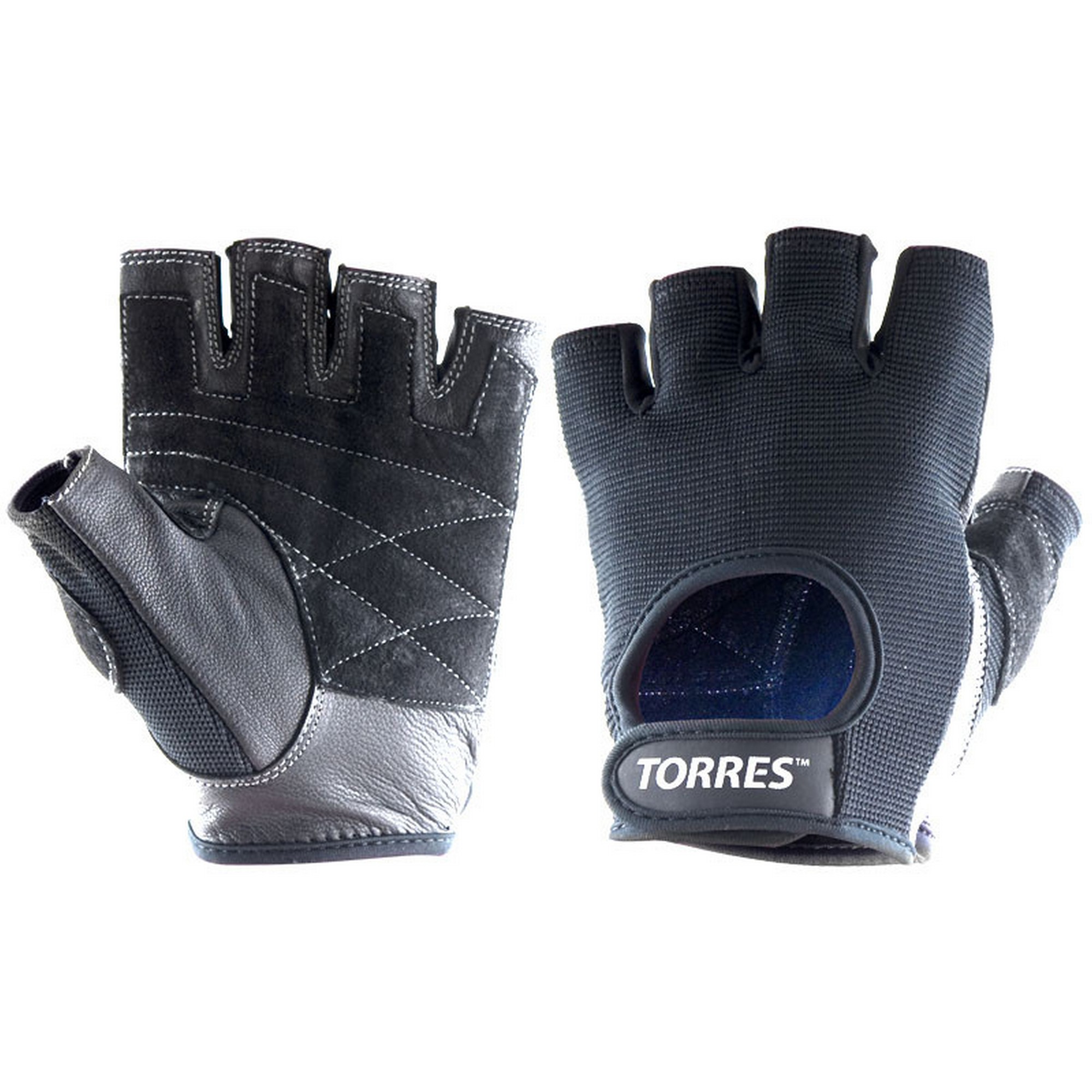 Перчатки для занятий спортом Torres нейлон, нат.замша и кожа, подбивка 3 мм PL6047 черный 2000_2000