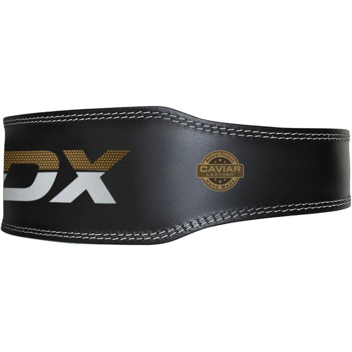 Пояс RDX 4" Leather WBS-4RB черный\золотой 1200_1200