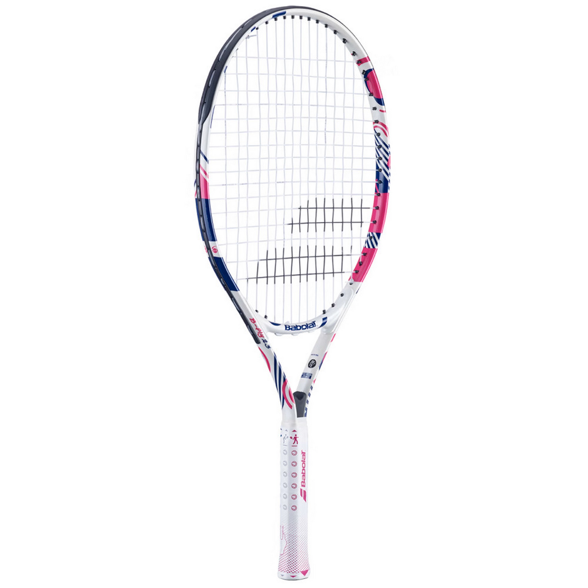 Ракетка для большого тенниса детская 7-9 лет Babolat B`FLY 23 Gr000 140486 бело-розовый 2000_2000