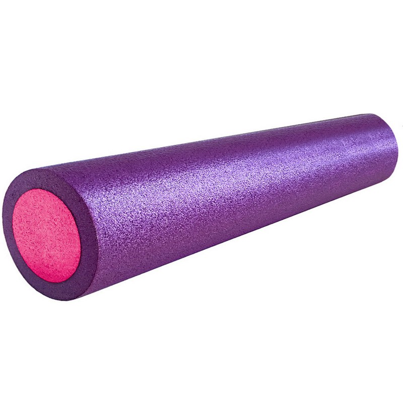 Ролик для йоги Sportex полнотелый 2-х цветный 60х15см PEF60-7 фиолетовый\розовый (B34495) 800_800