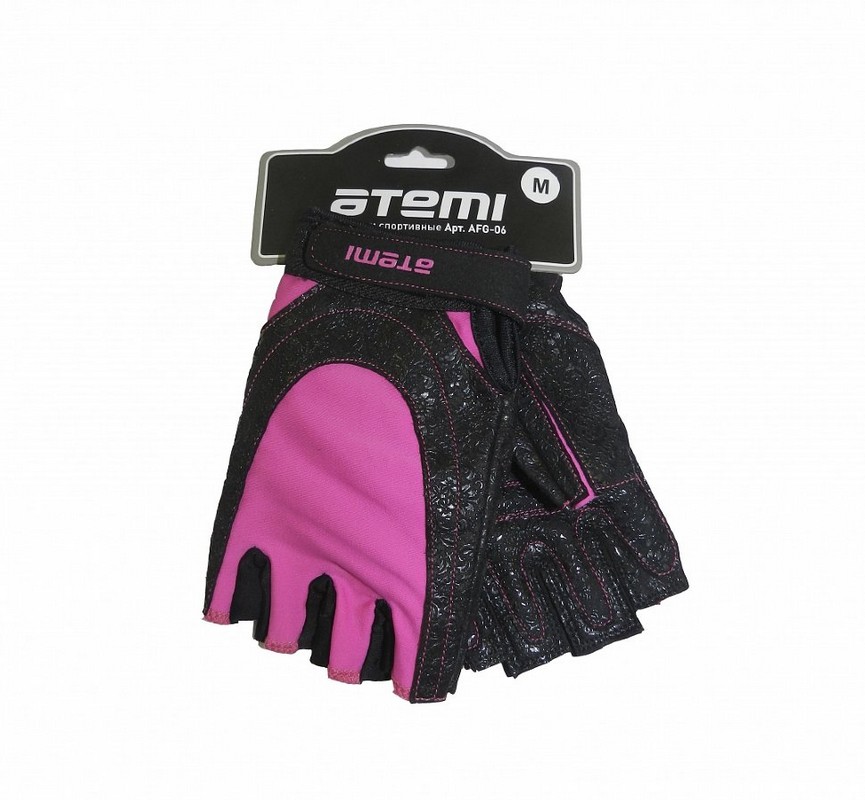 Перчатки для фитнеса Atemi AFG06P черно-розовые 865_800