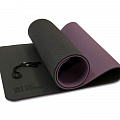 Коврик для йоги 10 мм двухслойный TPE черно-фиолетовый Original Fit.Tools FT-YGM10-TPE-BPP 120_120