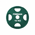 Диск олимпийский обрезиненный Foreman PRR, 10 кг PRR-10KG Зеленый 120_120