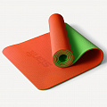 Коврик для йоги и фитнеса, TPE, 183x61x0,4см Star Fit FM-201 оранжевый\зеленый 120_120