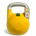Гиря чемпионская 6 кг Iron King желтая с зеленой полосой 120_120