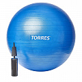 Мяч гимнастический d65 см Torres с насосом AL121165BL голубой 120_120