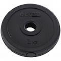 Диск пластиковый 1 кг BaseFit d26 мм BB-203 черный 120_120
